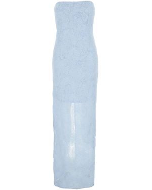 ROTATE BIRGER CHRISTENSEN Long Dress Mesh Tube Dress - Blue