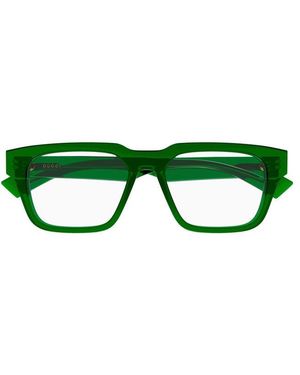 Gucci Eyeglasses Square Full Rim, Transparent Frame And Clear Demo Lenses Lens Gg0963O004 - Green