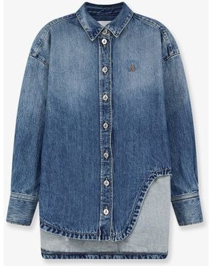 The Attico Bomber Denim Shirt - Blue