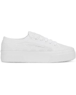 Superga 2740 Flower Sangallo Cotton - White