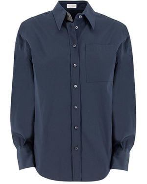 Brunello Cucinelli Night Sky Cotton Shirt - Blue