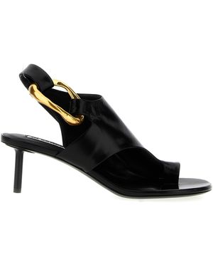 Jil Sander Brass Jewel Thong Sandals - Black