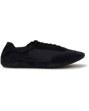 Prada Collapse Trainers Re-Nylon And Suede Sole: Rubber - White