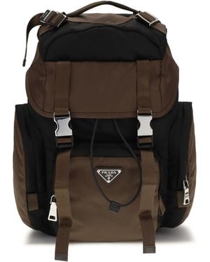Prada Backpack Re-Nylon And Leather Recycled Polyamide Backpacks - Black