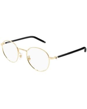 Montblanc Eyeglasses Square Full Rim, Frame And Clear Demo Lens Mb0273O001 Sunglasses - Metallic