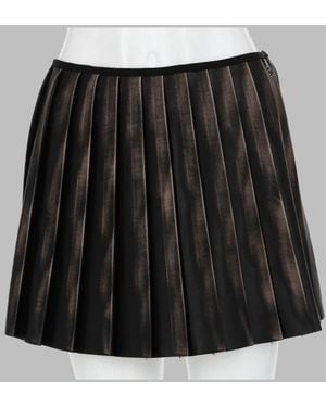 DIESEL Pleated Skirt With Distressed Effect - Black