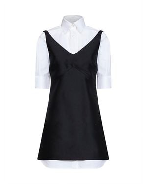 Balenciaga Wool And Silk Blend Mini Hybrid Shirt Dress - Black