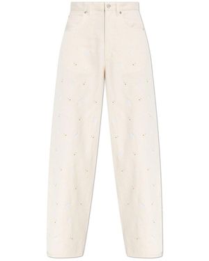 Marni Pants With Embroidered Pattern - White
