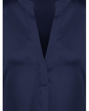 Vince Silk Shirt V-Neck - Blue