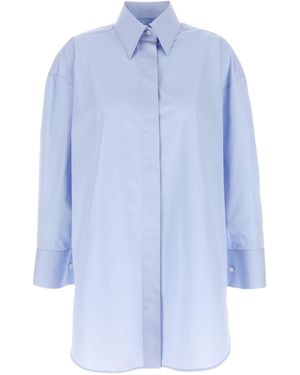 Givenchy Asymmetric Cotton Poplin Shirt - Blue