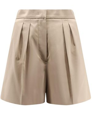 Max Mara Tabacco Stretch Cotton Shorts - Natural