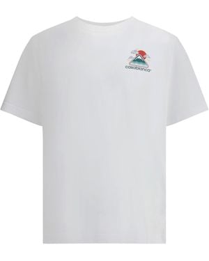 CASABLANCA Montagne Ondulee Screen Tshirt in White for Men