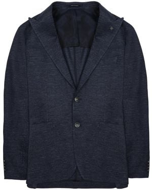 Tagliatore Jacket Montecarlo Linen Cotton - Blue