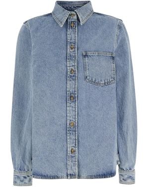 TOTEME Denim Shirt With Patch Pocket Blouses - Blue