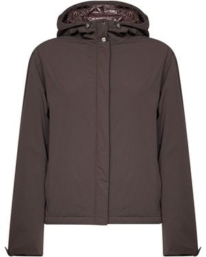 Herno Nylon Travel Jacket Dark Polyamide Bomber - Brown