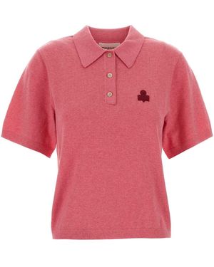Isabel Marant Cotton Blend Althea Polo Shirt - Pink