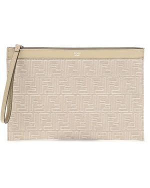 Fendi Denim Pouch - Natural