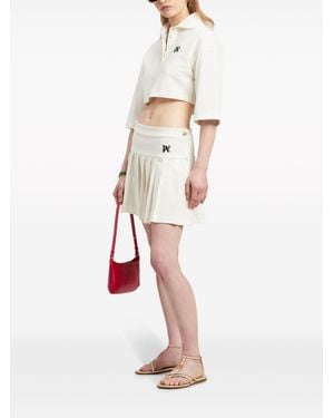 Palm Angels Monogram Cropped Polo Shirt - White