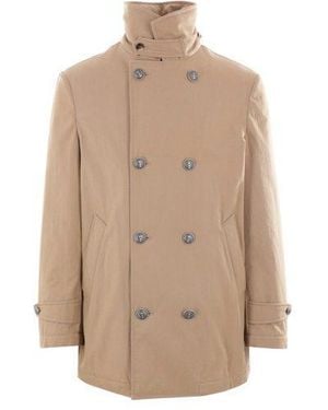 Brunello Cucinelli Padded Buttoned Cupro-Cotton Coat - Natural