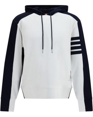 Thom Browne Loopback Colorblock Hooded Sweatshirt Cotton Sweatshirts - Black
