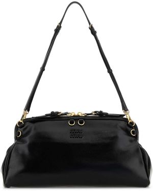 Miu Miu Leather Shoulder Bag - Black