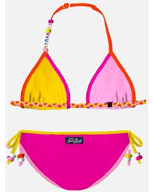 MC2 Saint Barth Girl Triangle Bikini With Charms - Pink
