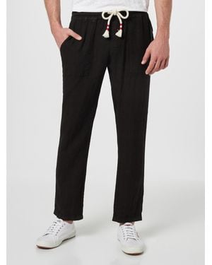 Mc2 Saint Barth Linen Calais Pants With Drawstring - Black