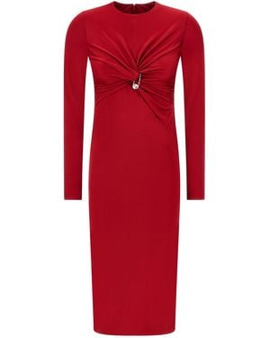 Versace Dress With Decorative Draping - Red