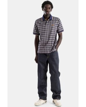 Burberry Pelham Cotton Jacquard Check Polo Shirt - Blue