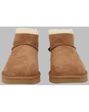 UGG Suede Decorative Bow Boots - Brown