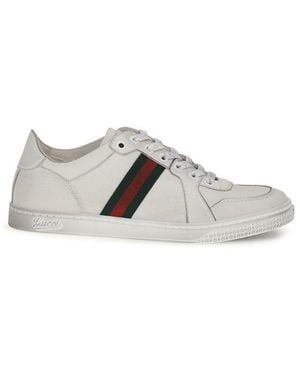 Gucci Calf Leather Bos Taurus Athletic Trainers - White