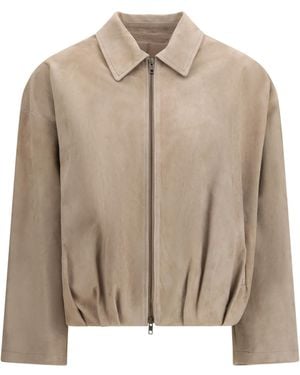 Salvatore Santoro Suede Jacket Lamb Ovis Aries - Natural