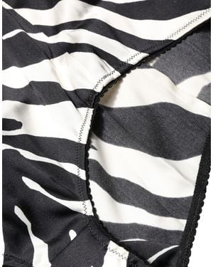 Dolce & Gabbana Dolce & Gabbana Zebra-Striped Silk Bodysuit - Metallic