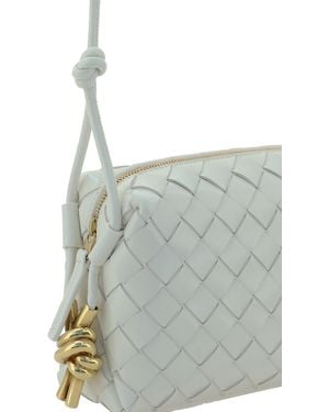Bottega Veneta Shoulder Bag Loop Leather Bone-Brass Calf - Metallic