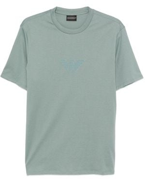 Emporio Armani Logo-Embroidered Cotton T-Shirt - Green