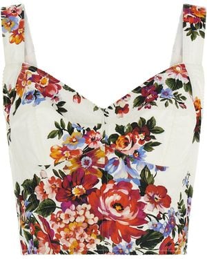 Dolce & Gabbana Dolce & Gabbana 'Mazzo Di Fiori' Print Top - Grey