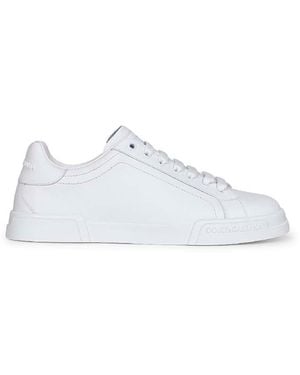 Dolce & Gabbana Calf Leather Portofino Trainers - White