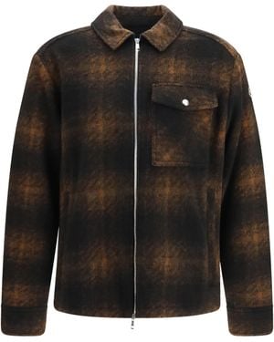 Moncler Embroidered Flannel Shirt - Black