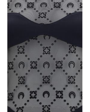 Marine Serre Mesh Body With Moon Motif - Grey