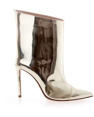 Alexandre Vauthier Patent Leather Ankle Boots - White