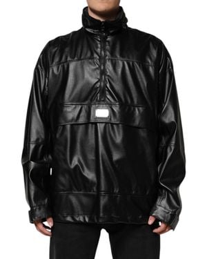 Dolce & Gabbana Jacket Zip Front Outerwear - Black
