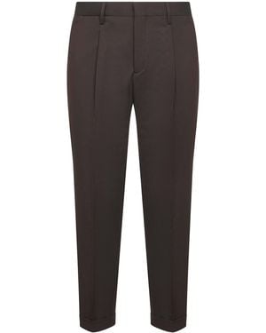 D 40 Wool Blend Flannel Tiberio Trousers - Grey