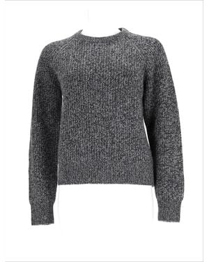 Aspesi Textured Wool Jumper With Classic Crew Neckline - Grey