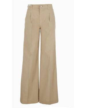 PT Torino Poppy Pants With Wide Leg And Front Pleats - Natural