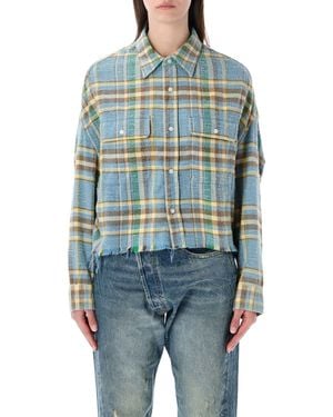 R13 Cropped Work Shirt - Blue