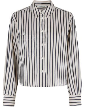 Anine Bing Essie Cropped Shirt Cotone Camicia - Black