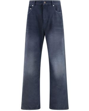 Balenciaga Cotton Relaxed Fit Jeans Clothing - Blue