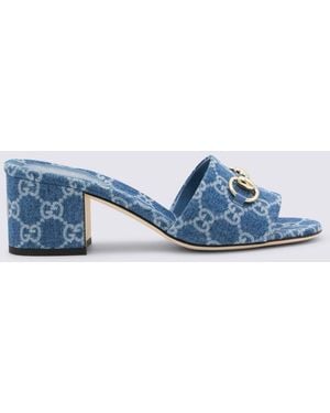 Gucci Cotton Denim Sandals - Blue
