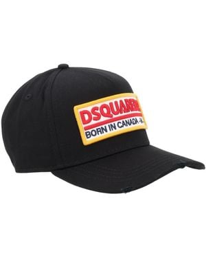 DSquared² Baseball Hat With Logo Patch Cotton - White