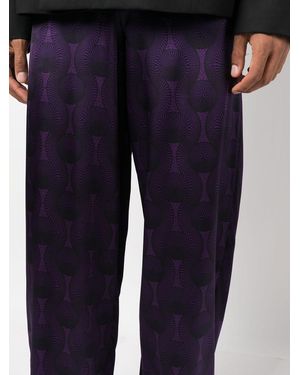 OZWALD BOATENG Trousers Silk - Blue